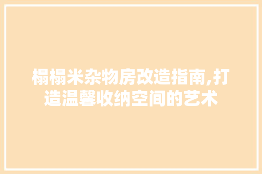 榻榻米杂物房改造指南,打造温馨收纳空间的艺术 景观设计