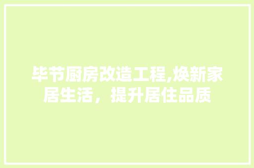 毕节厨房改造工程,焕新家居生活,提升居住品质 装修材料 毕节厨房改造工程,焕新家居生活,提升居住品质 装修材料