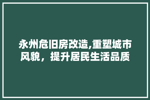 永州危旧房改造,重塑城市风貌，提升居民生活品质