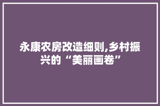 永康农房改造细则,乡村振兴的“美丽画卷” 墙面装饰