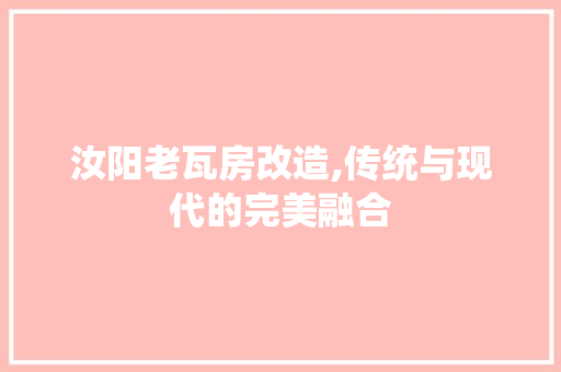 汝阳老瓦房改造,传统与现代的完美融合 墙面装饰
