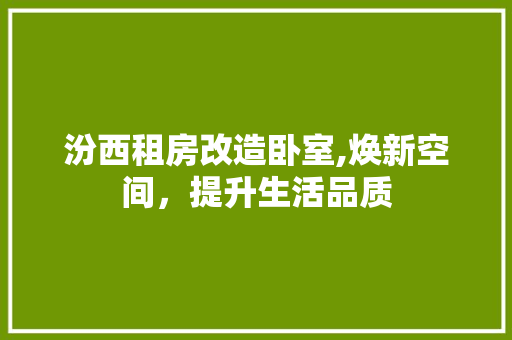 汾西租房改造卧室,焕新空间，提升生活品质