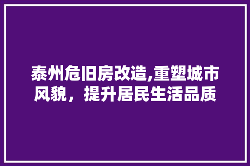 泰州危旧房改造,重塑城市风貌，提升居民生活品质 门窗装修