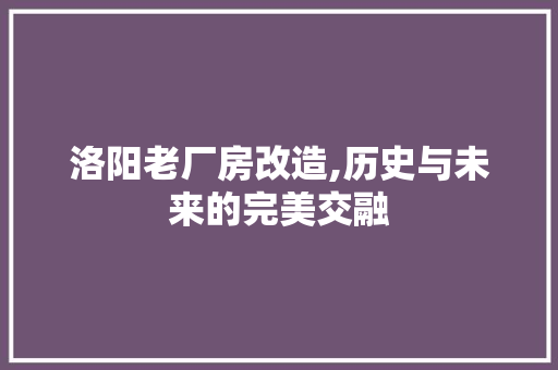 洛阳老厂房改造,历史与未来的完美交融 庭院装修