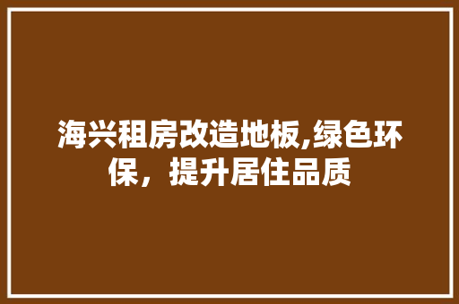 海兴租房改造地板,绿色环保，提升居住品质