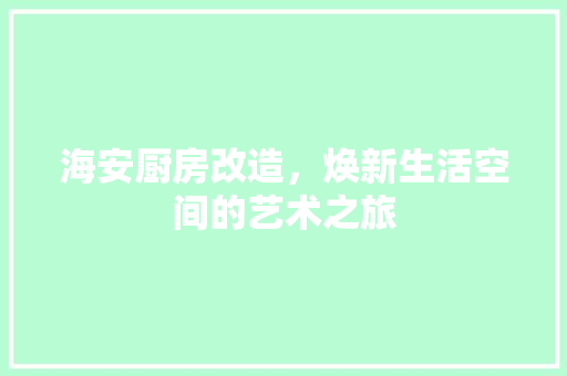 海安厨房改造,焕新生活空间的艺术之旅 门窗装修 海安厨房改造,焕新生活空间的艺术之旅 门窗装修