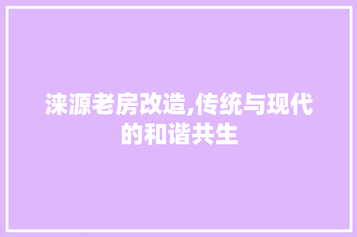 涞源老房改造,传统与现代的和谐共生 装修攻略