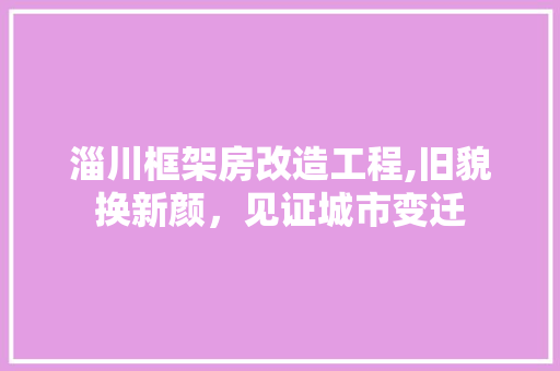淄川框架房改造工程,旧貌换新颜，见证城市变迁
