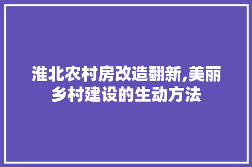 淮北农村房改造翻新,美丽乡村建设的生动方法 装修攻略