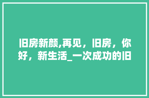 旧房新颜,再见，旧房，你好，新生活_一次成功的旧房改造之旅 装修攻略