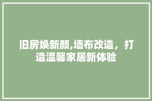 旧房焕新颜,墙布改造，打造温馨家居新体验 庭院装修