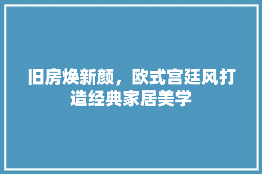 旧房焕新颜，欧式宫廷风打造经典家居美学