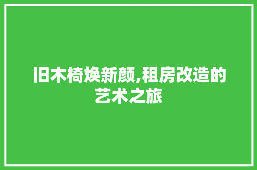 旧木椅焕新颜,租房改造的艺术之旅 门窗装修