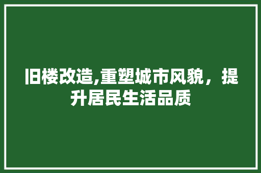 旧楼改造,重塑城市风貌，提升居民生活品质