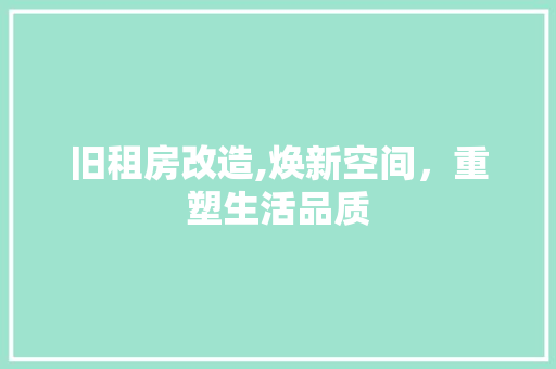 旧租房改造,焕新空间，重塑生活品质