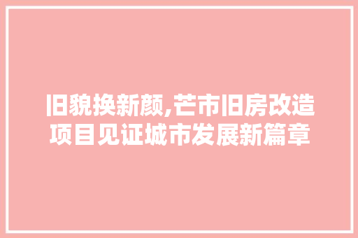旧貌换新颜,芒市旧房改造项目见证城市发展新篇章 隔断设计