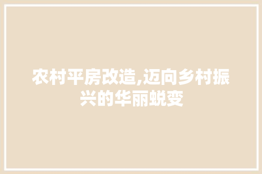 农村平房改造,迈向乡村振兴的华丽蜕变 门窗装修