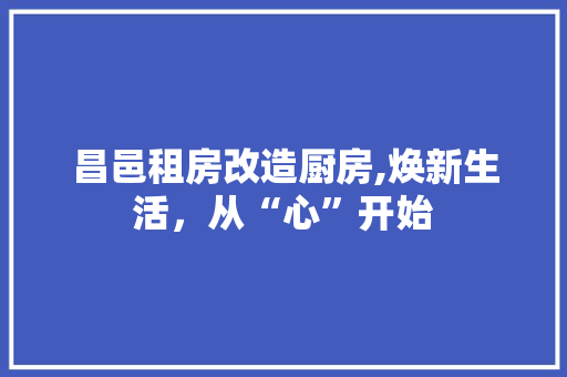 昌邑租房改造厨房,焕新生活，从“心”开始