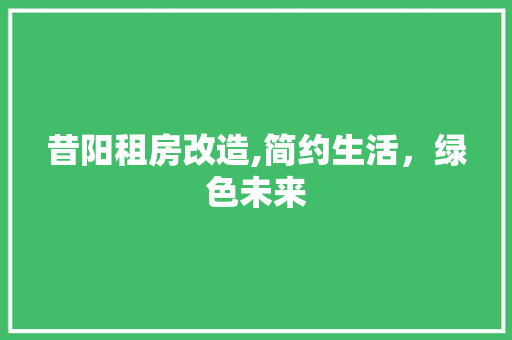 昔阳租房改造,简约生活，绿色未来