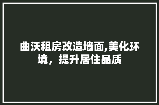 曲沃租房改造墙面,美化环境，提升居住品质