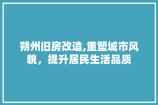 朔州旧房改造,重塑城市风貌，提升居民生活品质 景观设计