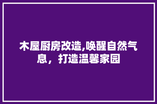 木屋厨房改造,唤醒自然气息，打造温馨家园 墙面装饰