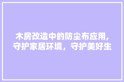 木房改造中的防尘布应用,守护家居环境，守护美好生活
