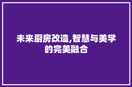 未来厨房改造,智慧与美学的完美融合 景观设计