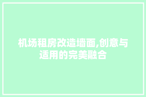 机场租房改造墙面,创意与适用的完美融合 门窗装修 机场租房改造墙面,创意与适用的完美融合 门窗装修