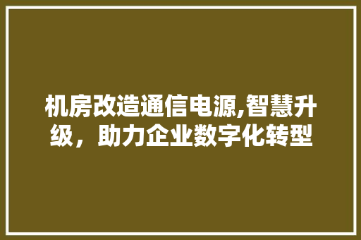 机房改造通信电源,智慧升级，助力企业数字化转型 墙面装饰