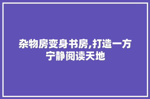 杂物房变身书房,打造一方宁静阅读天地
