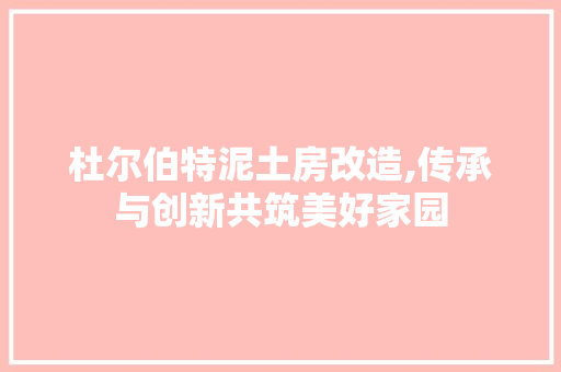 杜尔伯特泥土房改造,传承与创新共筑美好家园 建筑设计