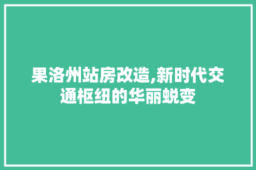 果洛州站房改造,新时代交通枢纽的华丽蜕变 景观设计