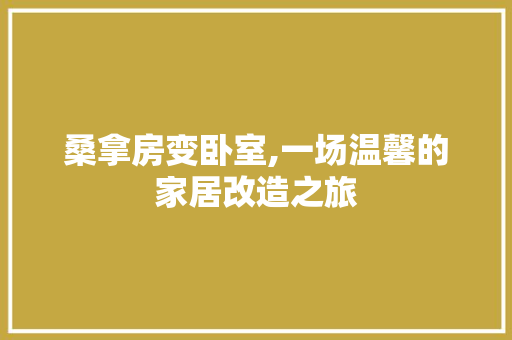桑拿房变卧室,一场温馨的家居改造之旅