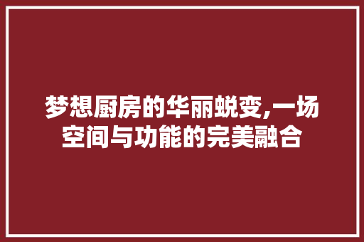 梦想厨房的华丽蜕变,一场空间与功能的完美融合