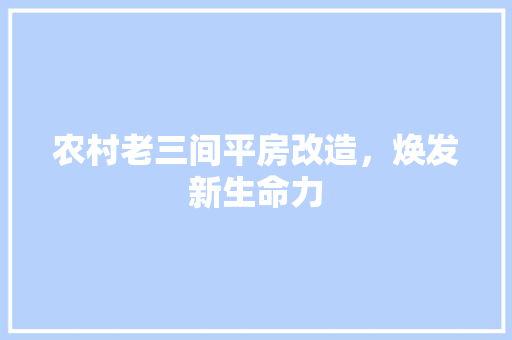 农村老三间平房改造,焕发新生命力 景观设计 农村老三间平房改造,焕发新生命力 景观设计