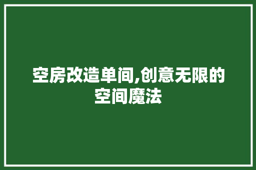 空房改造单间,创意无限的空间魔法