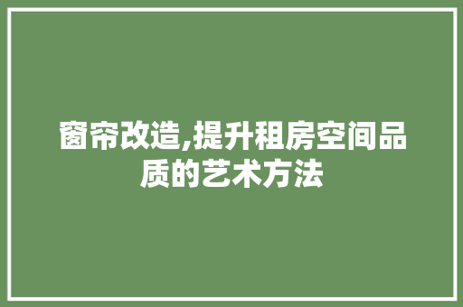 窗帘改造,提升租房空间品质的艺术方法