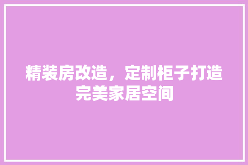 精装房改造，定制柜子打造完美家居空间 建筑设计