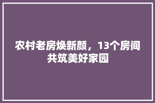 农村老房焕新颜，13个房间共筑美好家园 景观设计