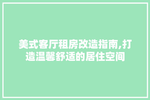 美式客厅租房改造指南,打造温馨舒适的居住空间