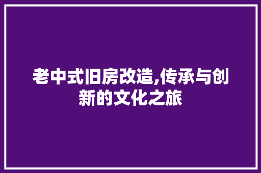 老中式旧房改造,传承与创新的文化之旅 墙面装饰