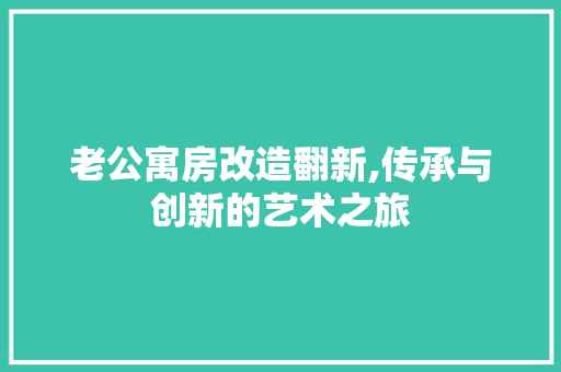 老公寓房改造翻新,传承与创新的艺术之旅 庭院装修 老公寓房改造翻新,传承与创新的艺术之旅 庭院装修