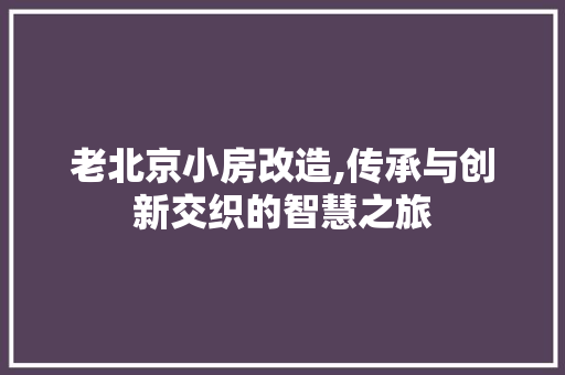 老北京小房改造,传承与创新交织的智慧之旅 地面装修