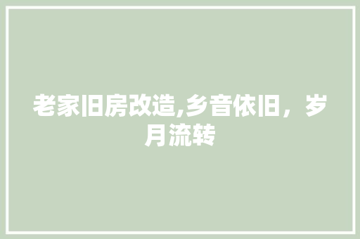 老家旧房改造,乡音依旧，岁月流转 装修攻略
