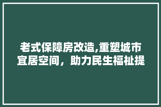 老式保障房改造,重塑城市宜居空间，助力民生福祉提升 装修攻略