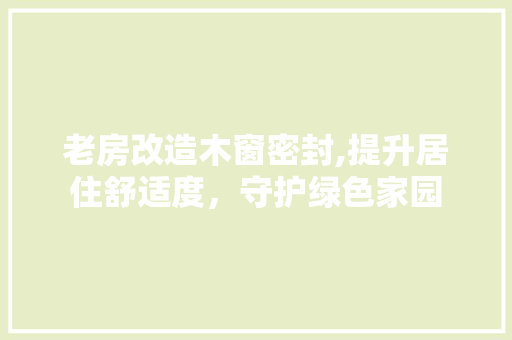老房改造木窗密封,提升居住舒适度，守护绿色家园 装修攻略