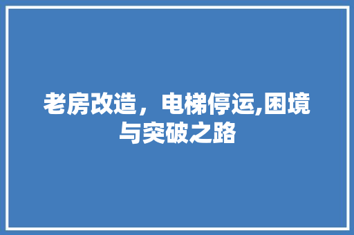 老房改造，电梯停运,困境与突破之路 装修材料