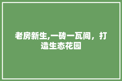 老房新生,一砖一瓦间，打造生态花园 装修攻略