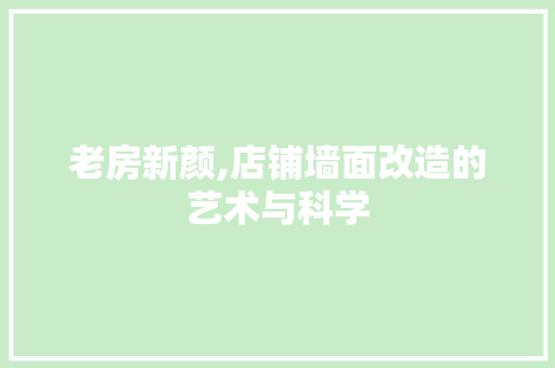 老房新颜,店铺墙面改造的艺术与科学 隔断设计